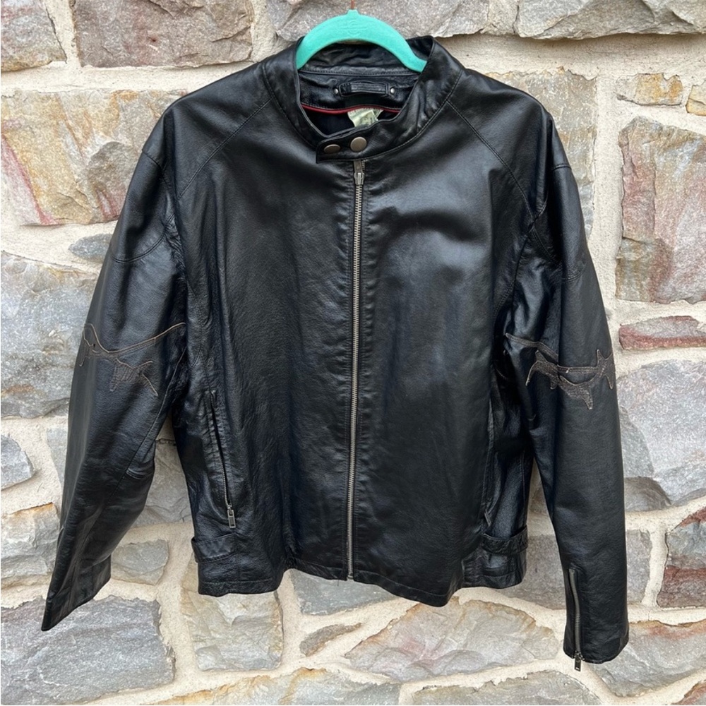 Vintage Tribal Tattoo Wilsons Leather Rock & Roll Edition Genuine Leather Jacket